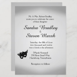 Convite de Prata para Casamento de Teatro