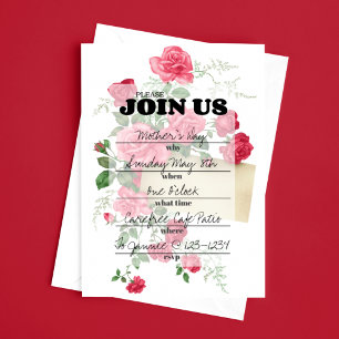 Convite de Preenchimento de Letra Floral Elegante