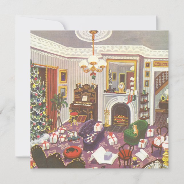 Convite de Presentes de Natal Vintage (Frente)