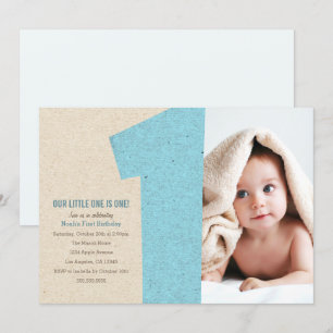 Convite de primeira Festa de aniversário do Número