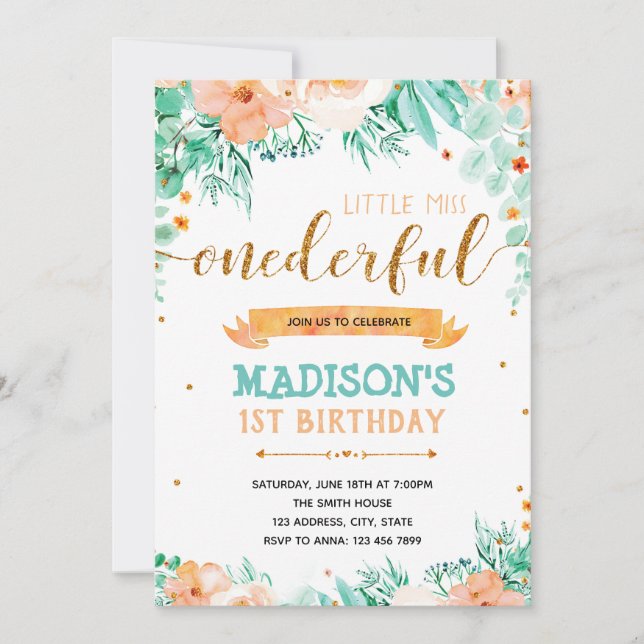 Convite de primeiro aniversario (Frente)