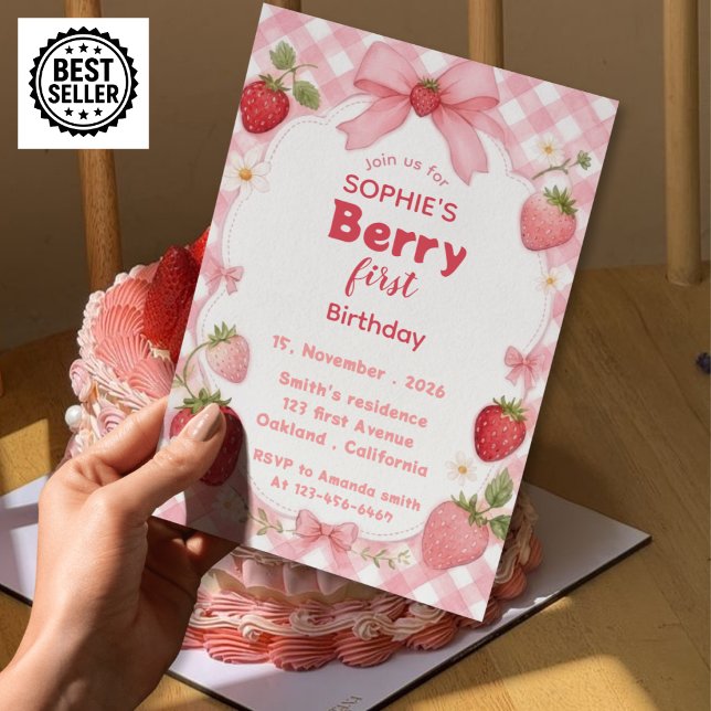 Convite de Primeiro Aniversário Berry (Criador carregado)