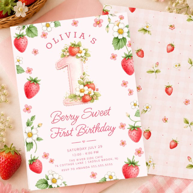 Convite de Primeiro Aniversário Berry Sweet (Criador carregado)