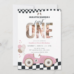 Convite de Primeiro Aniversário com Foto de Carro