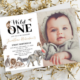 Convite de Primeiro Aniversário com Foto do Wild O