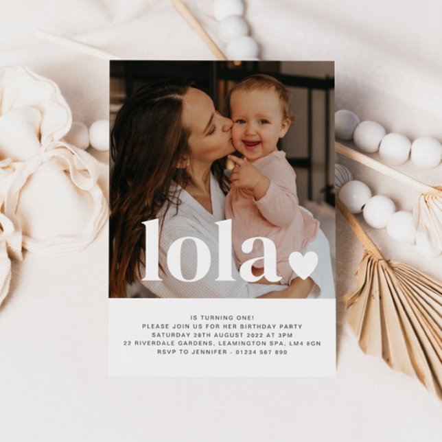 Convite de Primeiro Aniversário com Nome e Foto do (Criador carregado)