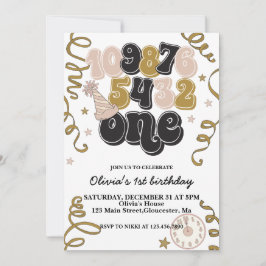 Convite de Primeiro Aniversário Contagem Regressiv