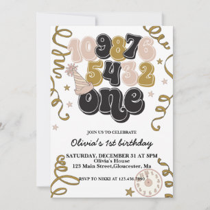 Convite de Primeiro Aniversário Contagem Regressiv