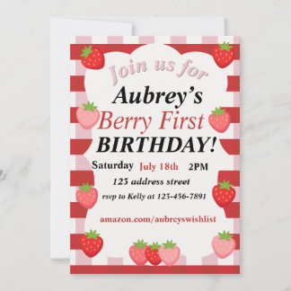 convite de primeiro aniversário da berry