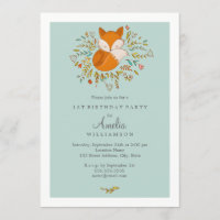 Convite de Primeiro Aniversário da Sweet Woodland