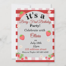 convite de primeiro aniversário de berry
