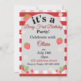convite de primeiro aniversário de berry