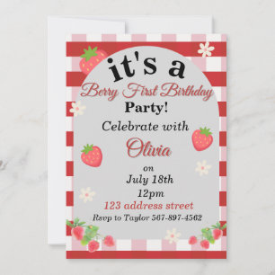 convite de primeiro aniversário de berry