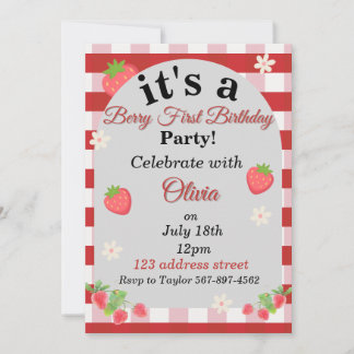 convite de primeiro aniversário de berry