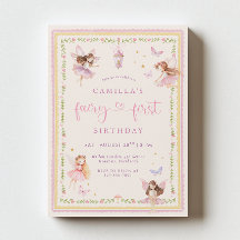 Convite de Primeiro Aniversário de Fada Caprichosa