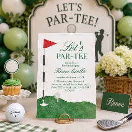 Convite de Primeiro Aniversário de Golfe Green Let