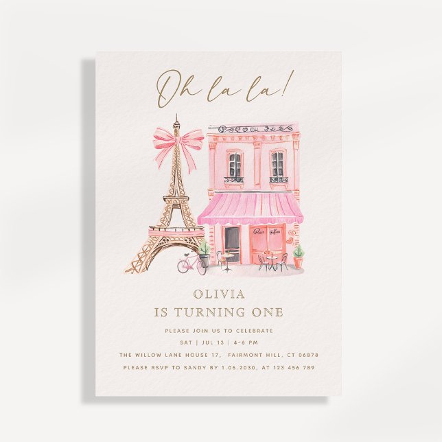 Convite de primeiro aniversário do Café Parisiense (Criador carregado)