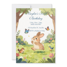 Convite de Primeiro Aniversário do Coelhinho Fofo