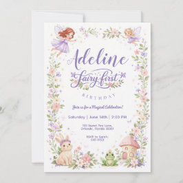 Convite de Primeiro Aniversário do Jardim das Fada