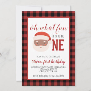 Convite de Primeiro Aniversário do Papai Noel de N