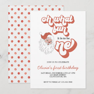 Convite de Primeiro Aniversário do Papai Noel do N