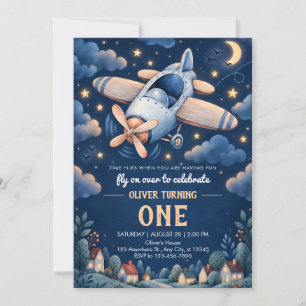 Convite de Primeiro Aniversário do Pequeno Piloto