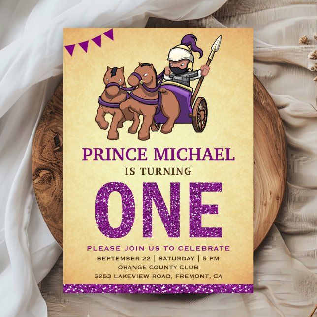 Convite de Primeiro Aniversário do Príncipe Roxo F (Criador carregado)
