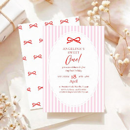 Convite de Primeiro Aniversário Elegante.