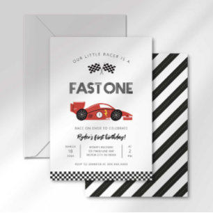 Convite de Primeiro Aniversário 'Fast One'