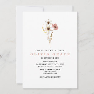 Convite de primeiro aniversário floral Boho de flo