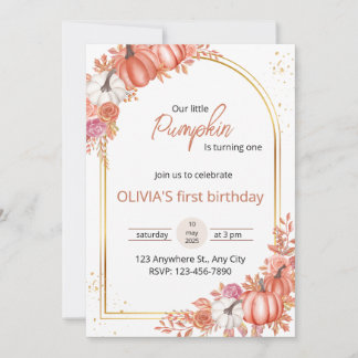 Convite de Primeiro Aniversário Floral Nossa Peque