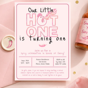 Convite de Primeiro Aniversário Little Hot One
