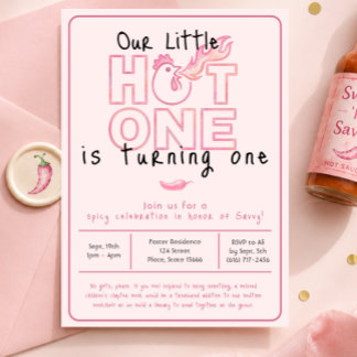 Convite de Primeiro Aniversário Little Hot One