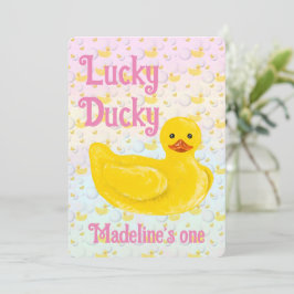 Convite de Primeiro Aniversário Lucky Ducky