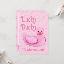 Convite de Primeiro Aniversário Lucky Ducky