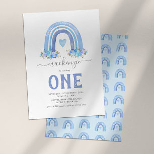 Convite de Primeiro Aniversário Menino Arco-íris B