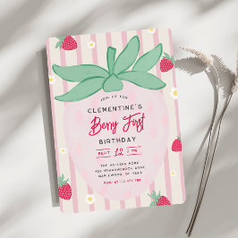 Convite de Primeiro Aniversário Morango Berry