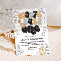 Convite de Primeiro Aniversário para Contagem de v