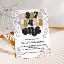 Convite de Primeiro Aniversário para Contagem de v