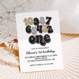 Convite de Primeiro Aniversário para Contagem de v