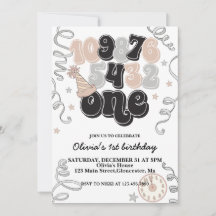 Convite de Primeiro Aniversário para Contagem Regr