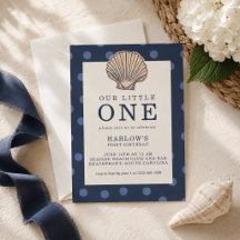 Convite de Primeiro Aniversário Preppy Costeiro co