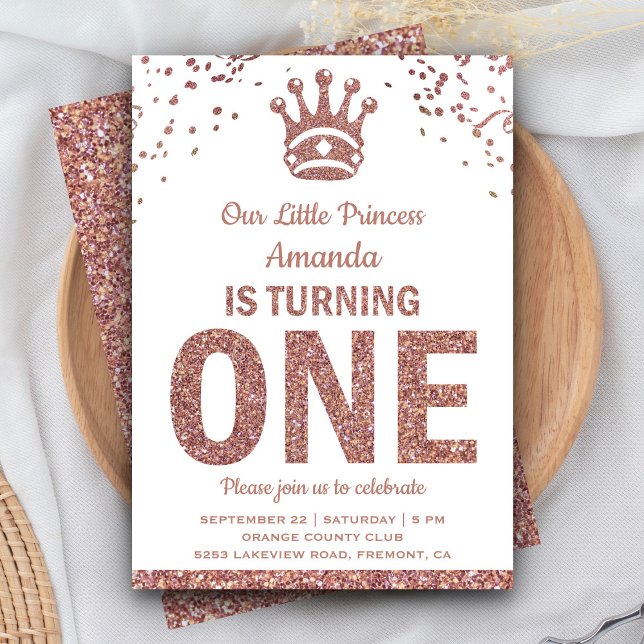 Convite de Primeiro Aniversário Princesa Brilho Do (Criador carregado)