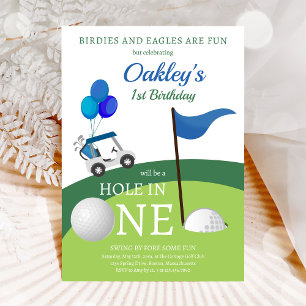 Convite de Primeiro Aniversário Tema Golfe