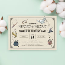 Convite de Primeiro Aniversário Vintage Harry Pott