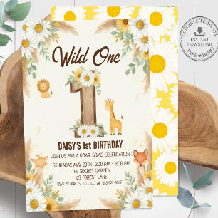 Convite de Primeiro Aniversário Wild One Boho Safa