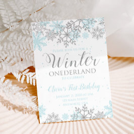 Convite de primeiro aniversário Winter Onederland 