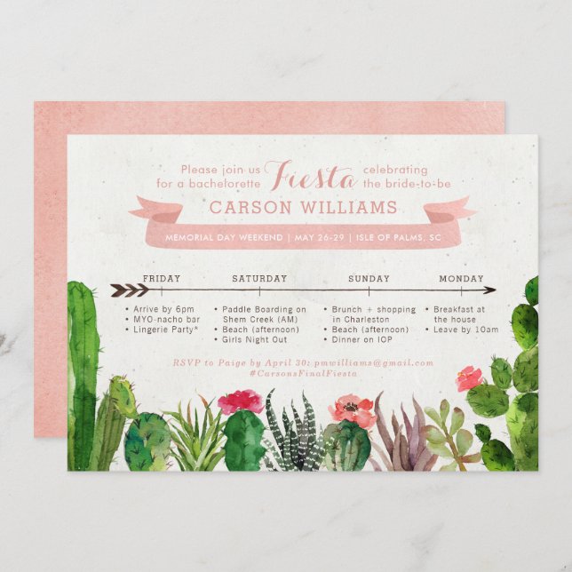 Convite de Programação de Fim de Semana do Deserto (Frente/Verso)