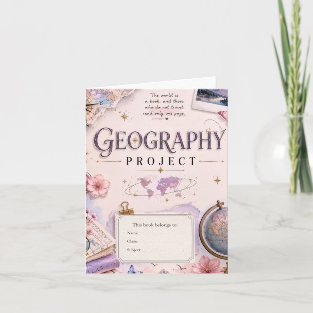 Convite de Projeto de Geografia Personalizado Vint (Frente)