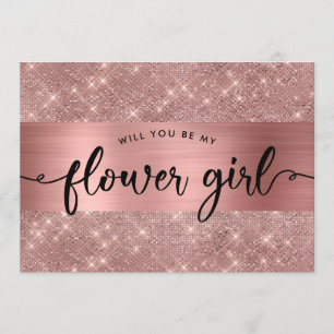 Convite de Proposta de Menina de Flores em Rosa Do